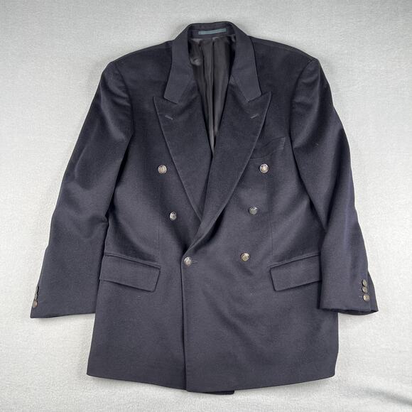 HUGO BOSS Other - Hugo Boss Loral Piana Blazer 44 Navy Wool Cashmere 6 Button Double Brested